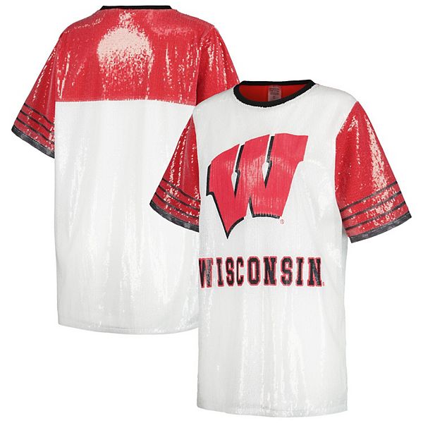 Women's Gameday Couture White Wisconsin Badgers Chic Full Sequin Jersey Dress Gameday Couture