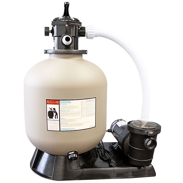 HYDROTOOLS by Swimline 19&#34; Sand Filter Combo w/ Stand, 4500 GPH, 175lb Capacity Swimline