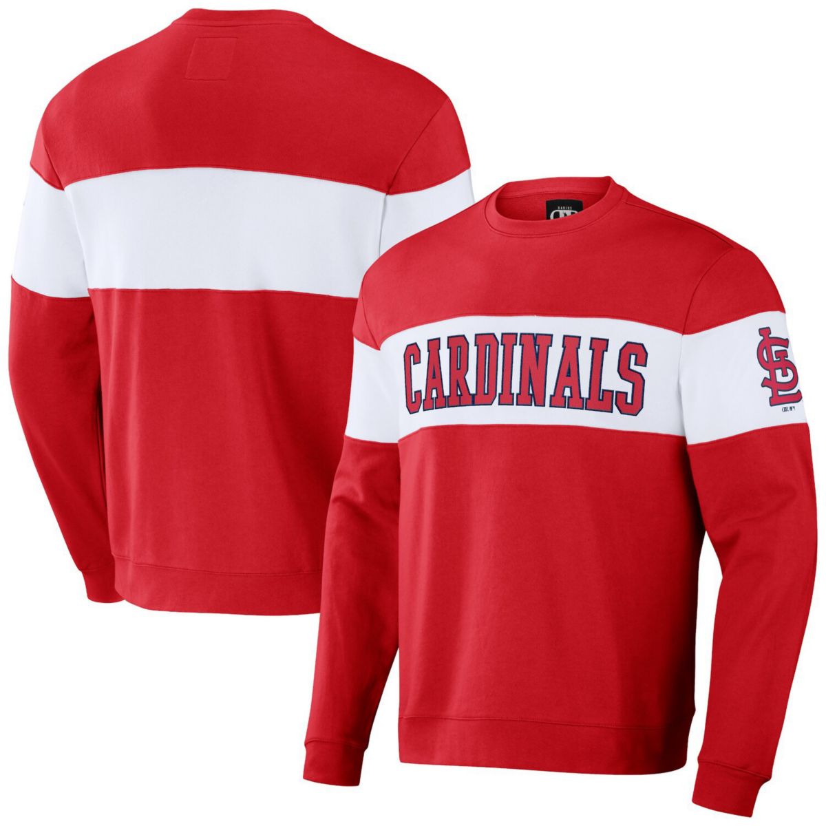 Men's Darius Rucker Collection by Fanatics Red St. Louis Cardinals Stripe Pullover Sweatshirt Darius Rucker Collection by Fanatics