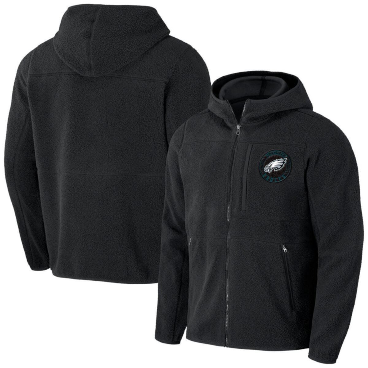 Мужская Повседневная куртка NFL x Darius Rucker Collection by Fanatics Черная Philadelphia Eagles Sherpa На молнии NFL x Darius Rucker Collection by Fanatics