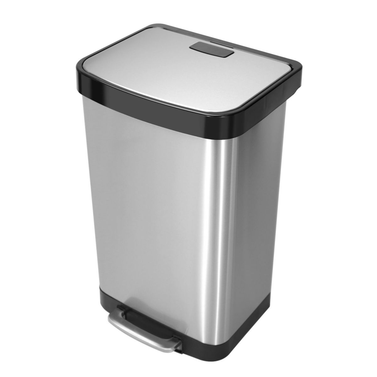 14.5 Gal./55 Liter Rectangle Step-On Stainless Steel Trash Can for Kitchen Mega Casa