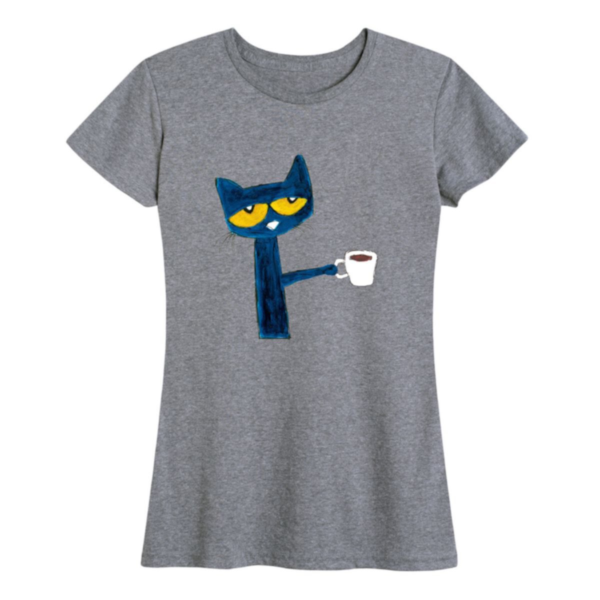 Women's Pete The Cat with Coffee Graphic Tee Pete the Cat