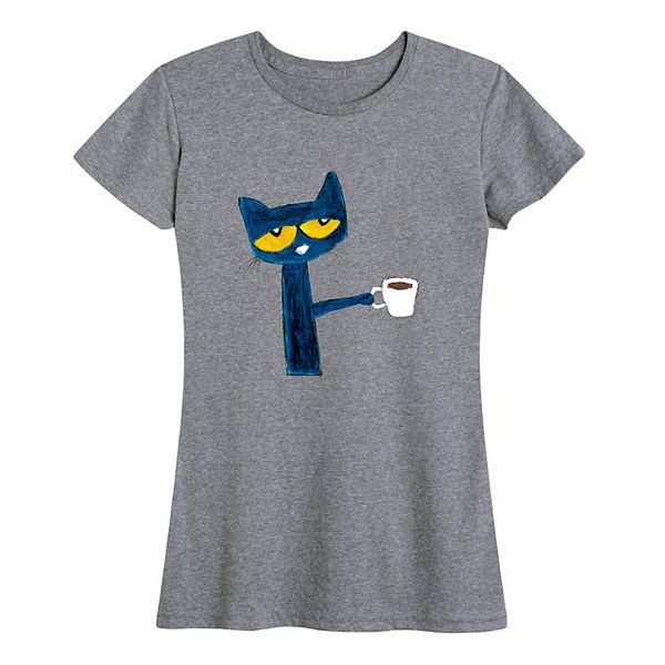  women's Футболки Pete The Cat с графикой Кофе Pete the Cat