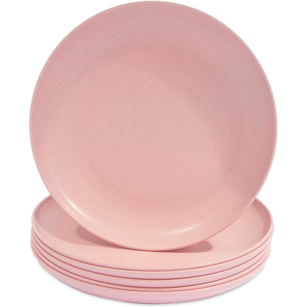 Wheat Straw Plates, Unbreakable Dinner Plate (Pink, 8 In, 6 Pack) Okuna Outpost