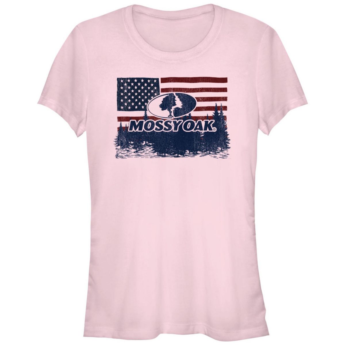 Juniors' Mossy Oak USA Flag Forest Graphic Tee Mossy Oak