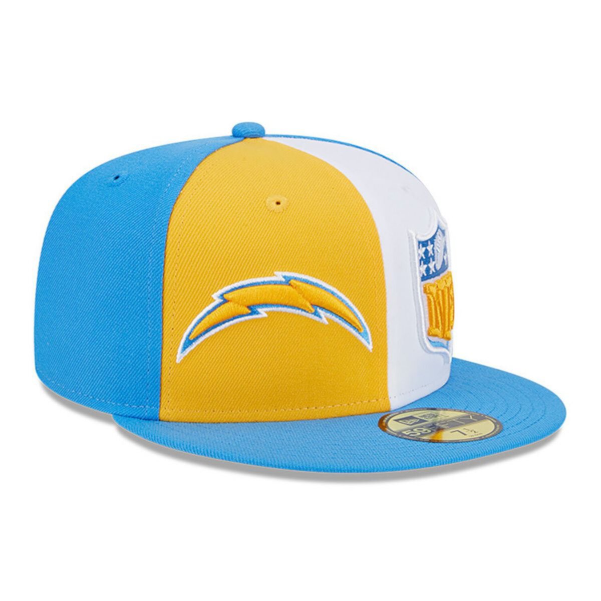 Men's New Era  Gold/Powder Blue Los Angeles Chargers 2023 Sideline 59FIFTY Fitted Hat New Era