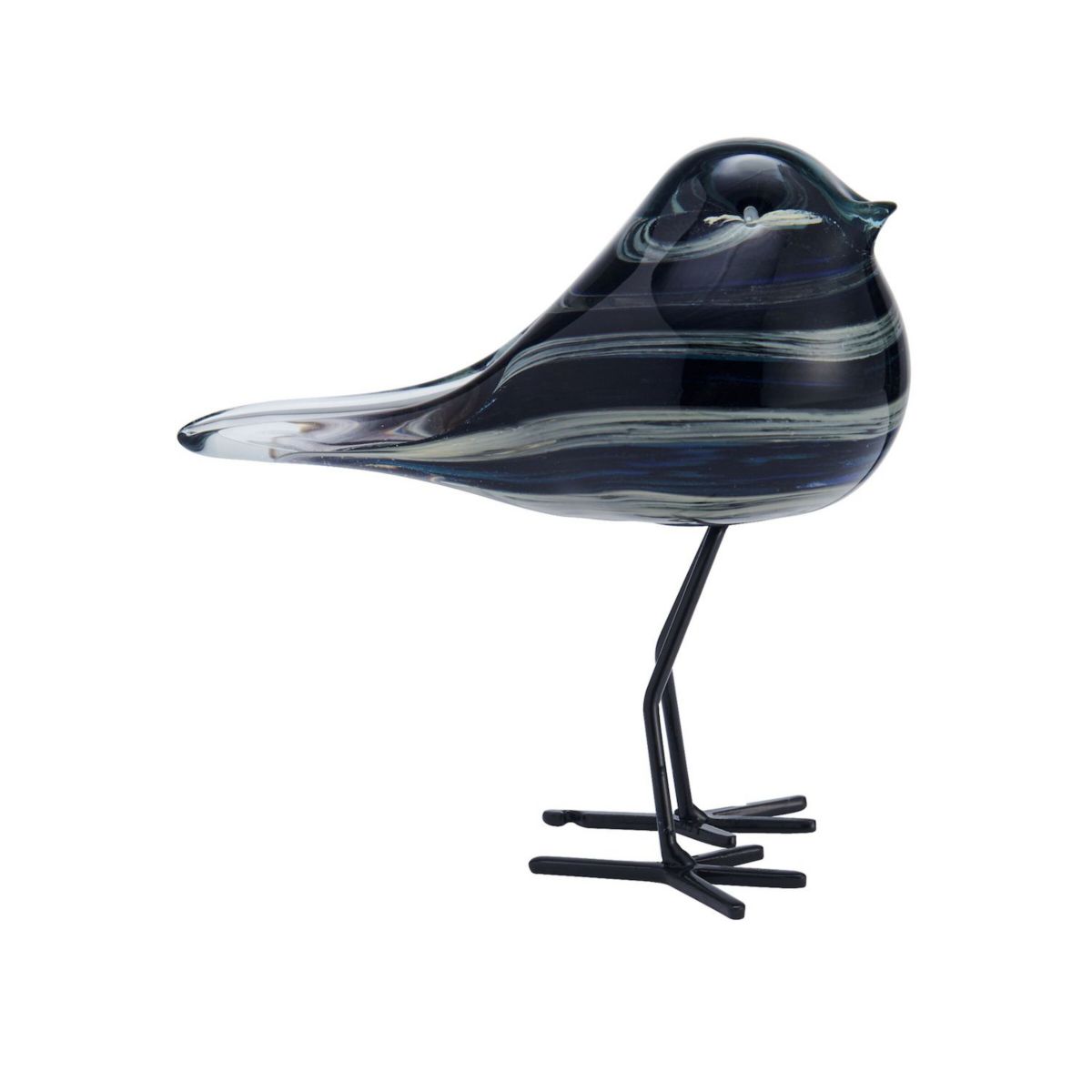 Mikasa 7-in. Blue Stripe Glass Bird Decor MIKASA