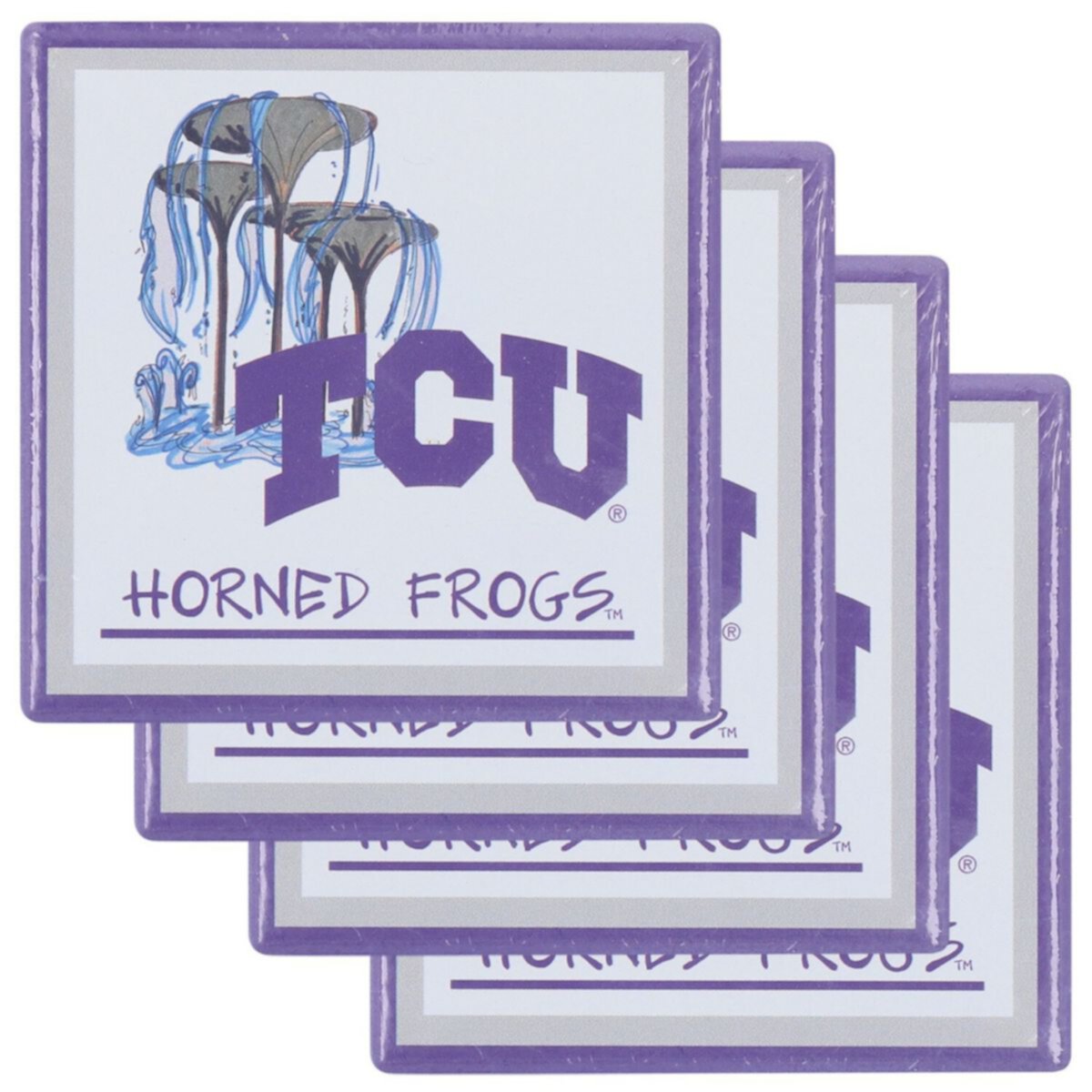TCU Horned Frogs Four-Pack Coaster Set Magnolia Lane