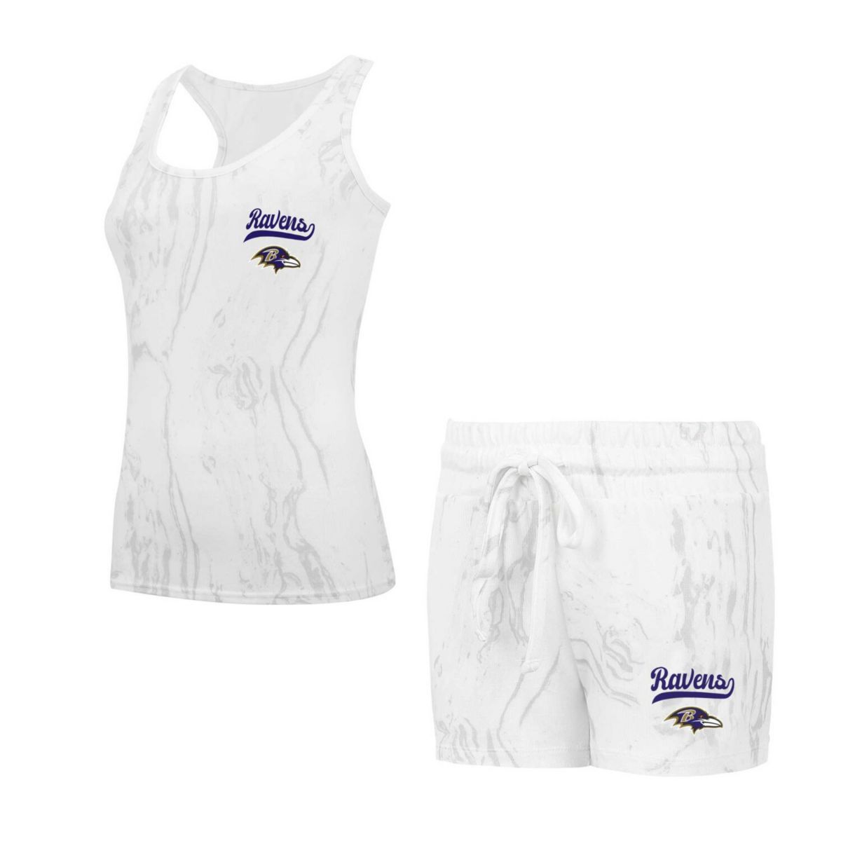 Women's Concepts Sport Baltimore Ravens Quartz Hacci Knit Tank Top & Shorts Sleep Set Unbranded