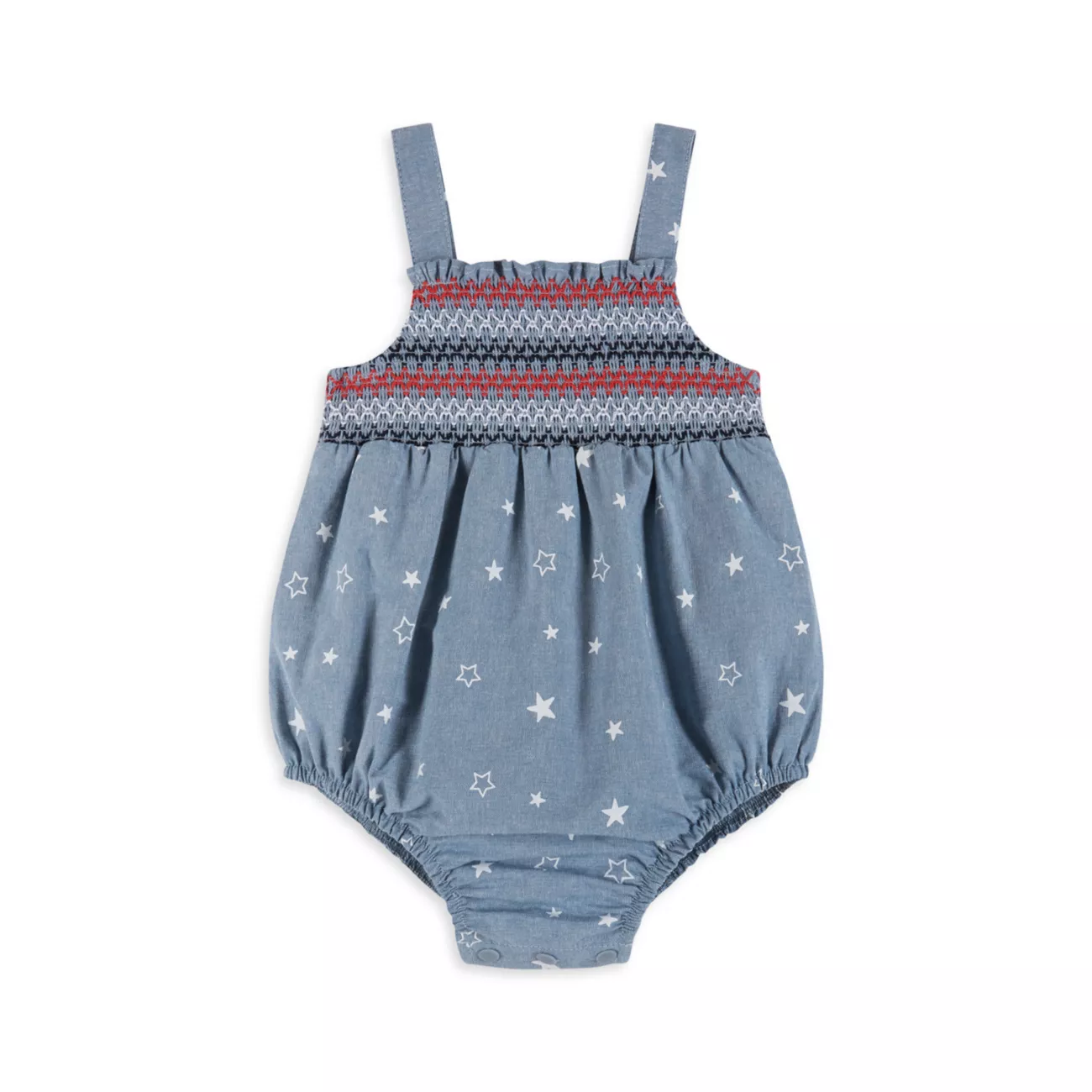 Baby Girl's Americana Star Smocked Chambray Bubble Romper Andy & Evan