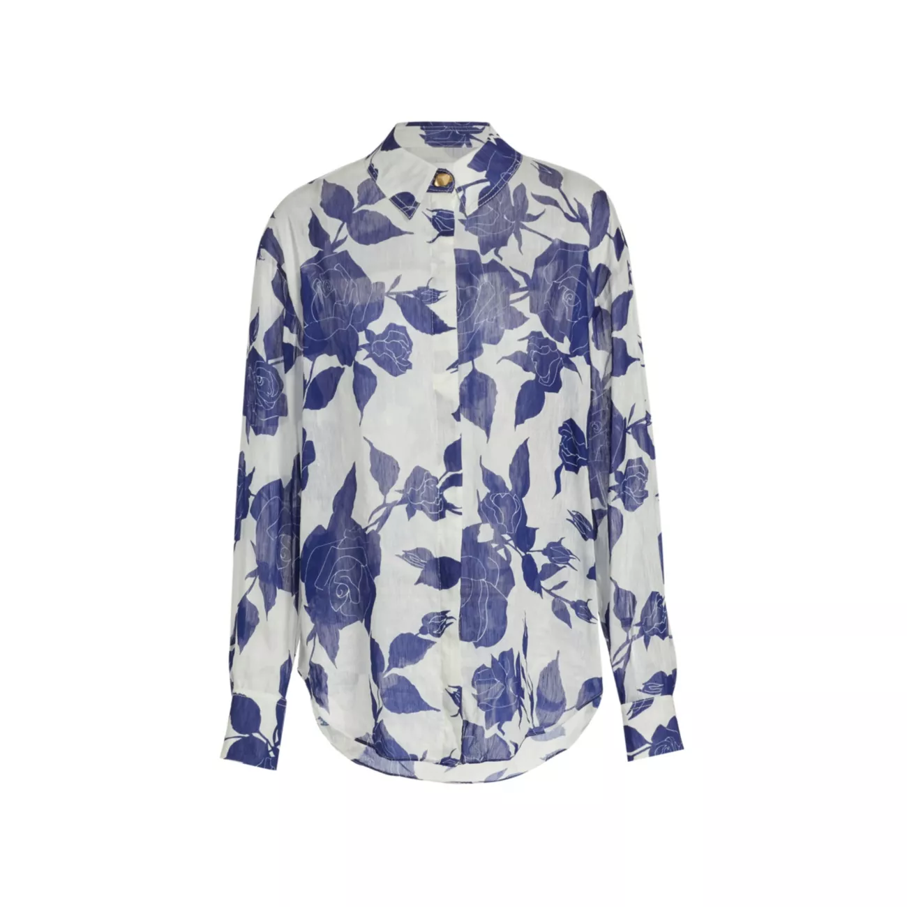 Belonging Floral Linen-Blend Oversized Shirt AJE