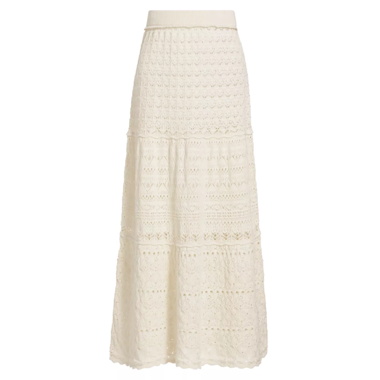 Josh Cotton Crochet Maxi Skirt Ba&sh