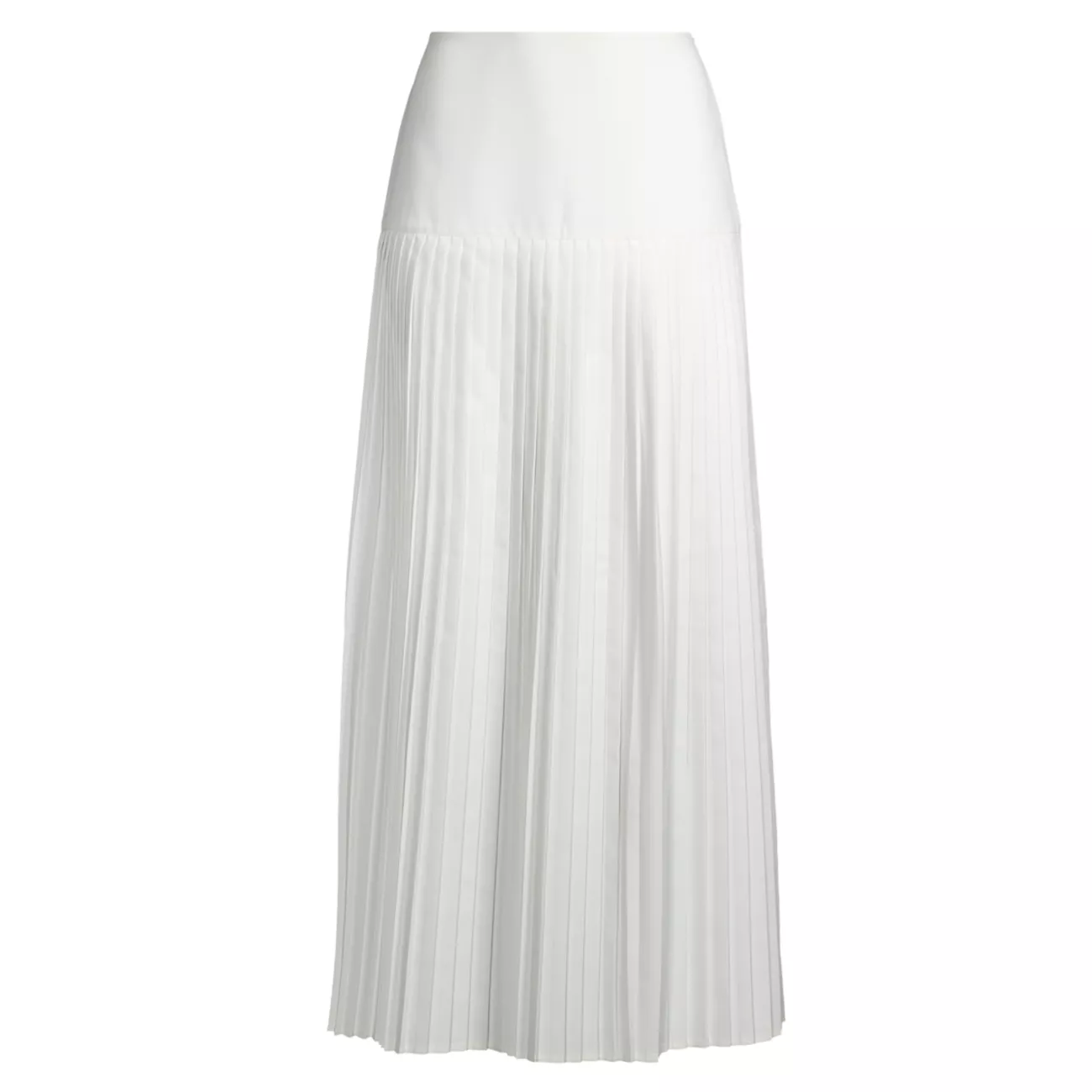 Drop-Waist Pleated Midi-Skirt Misook