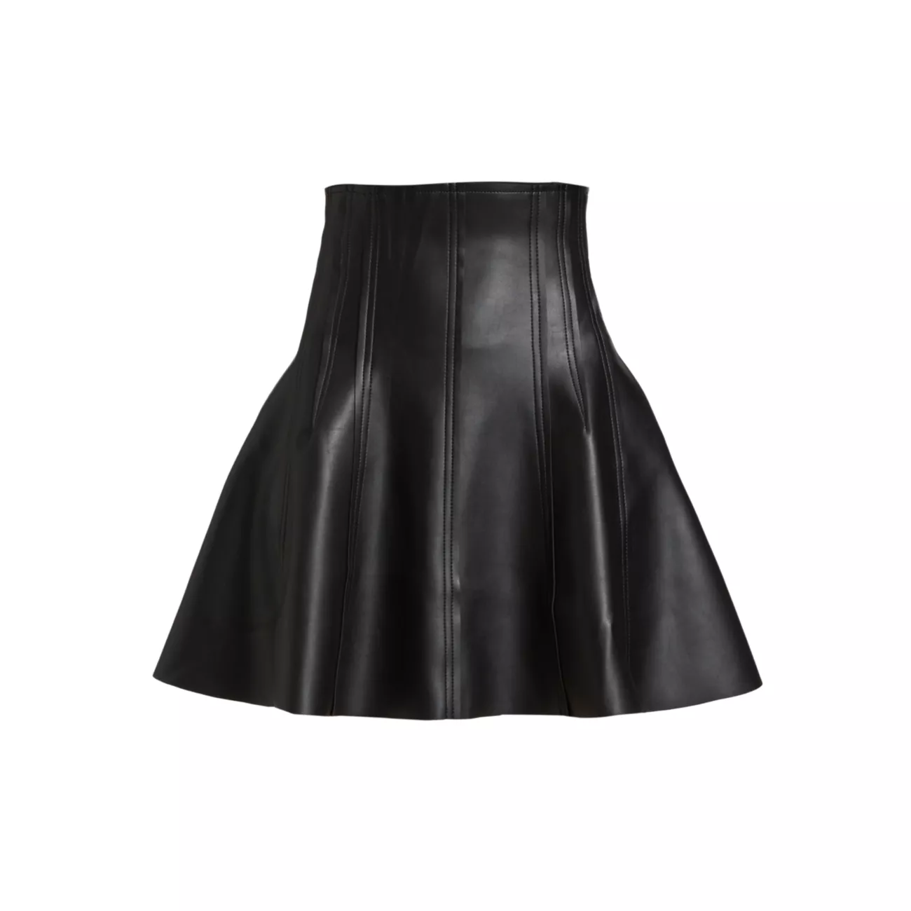 Grace Pleated Vegan Leather Miniskirt Norma Kamali