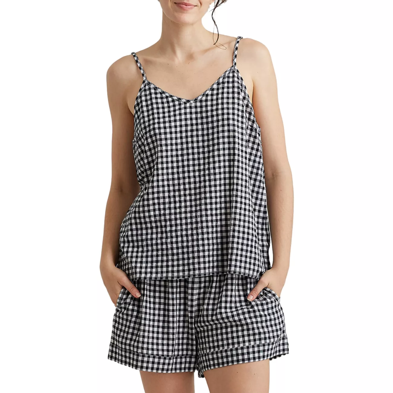 2-Piece Seersucker Gingham Boxer Pajama Set PAPINELLE