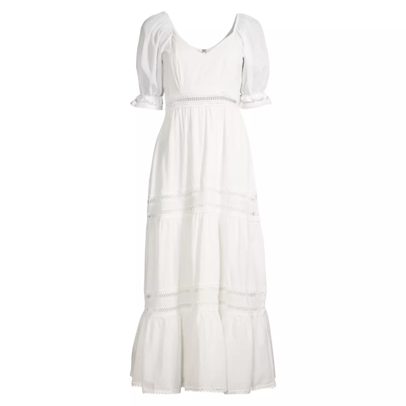 Isabella Puff-Sleeve Cotton Midi-Dress Peixoto
