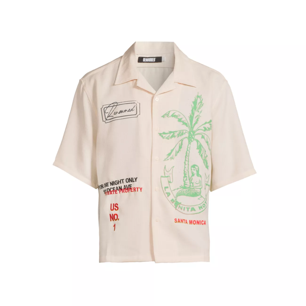 Ink Never Dries La Bonita Palm Tree Linen Short-Sleeve Shirt RENOWNED
