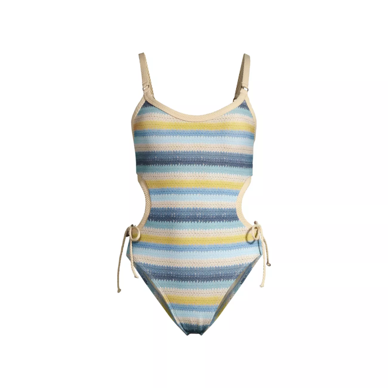 Lyra Striped Cut-Out One-Piece Swimsuit Robin Piccone
