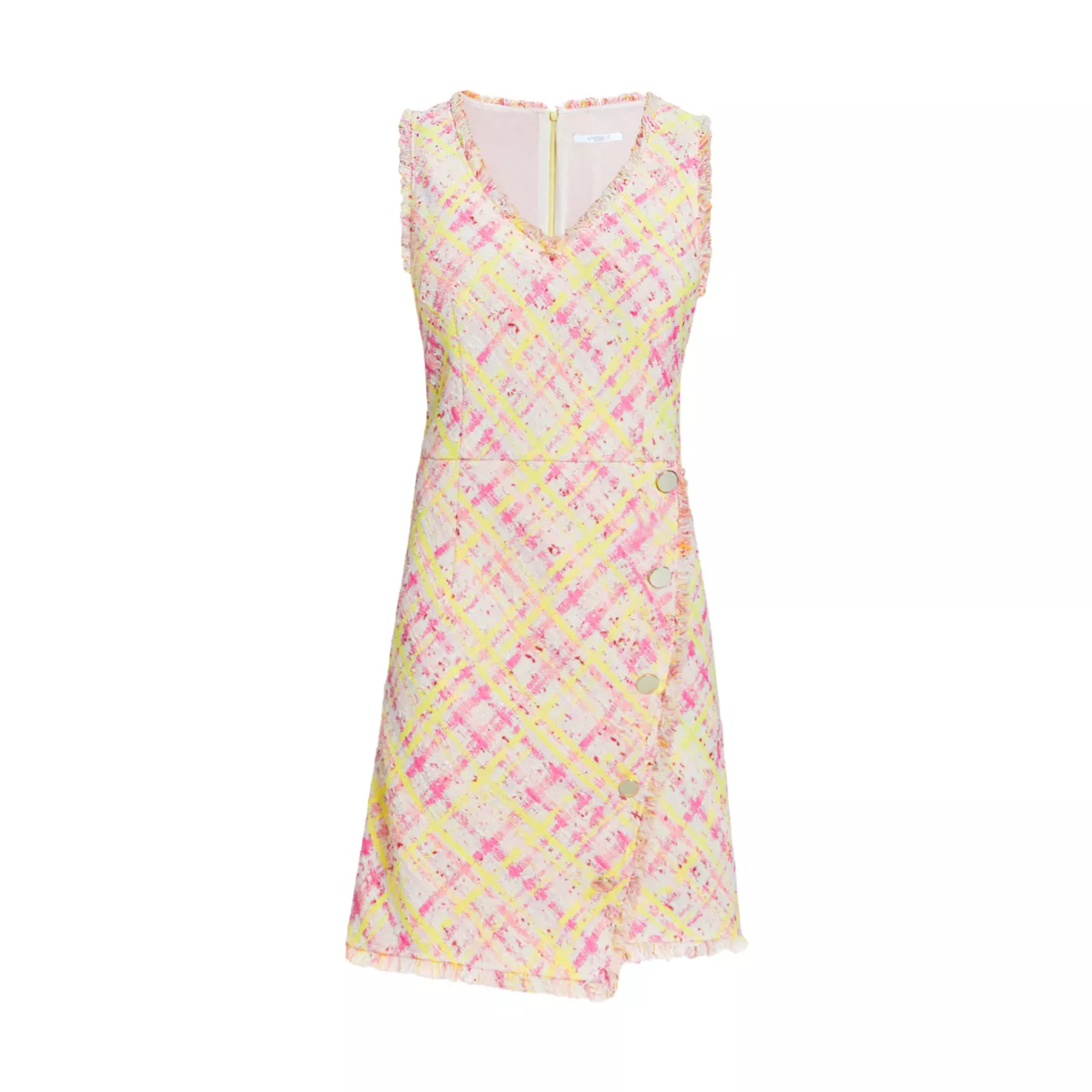 Plaid Tweed Sleeveless Mini-Dress Santorelli
