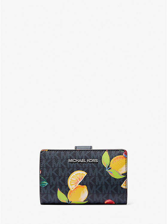 Jet Set Travel Medium Fruit Print Logo Bi-Fold Wallet Michael Kors