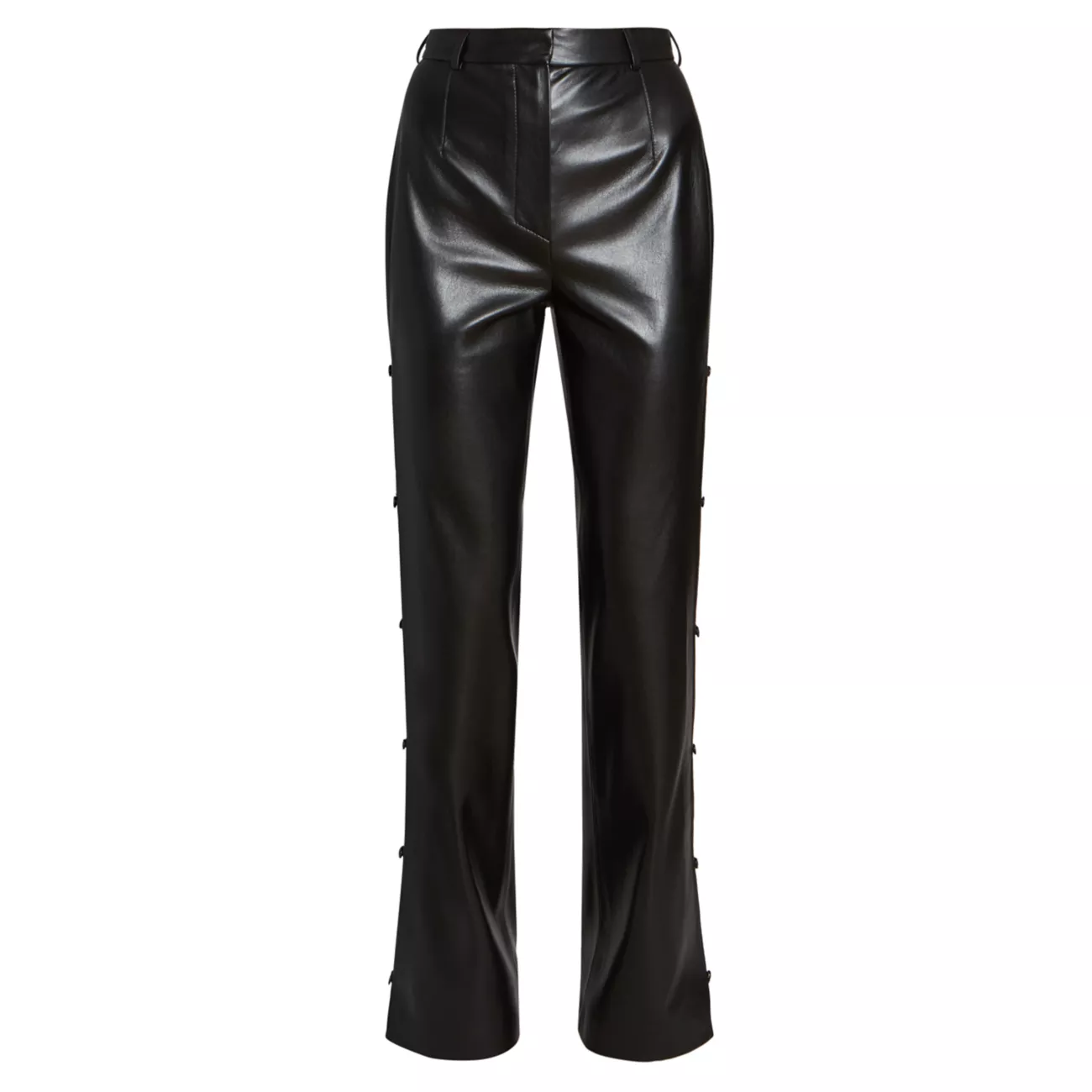 Felina Faux Leather Side-Button Pants Nanushka