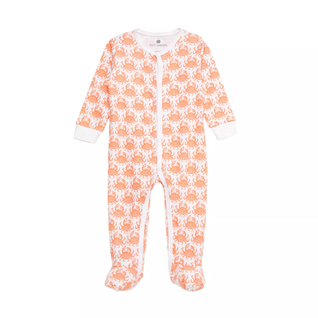 Baby Girl's Casey Crab Print Pajama Footie Ro's Garden