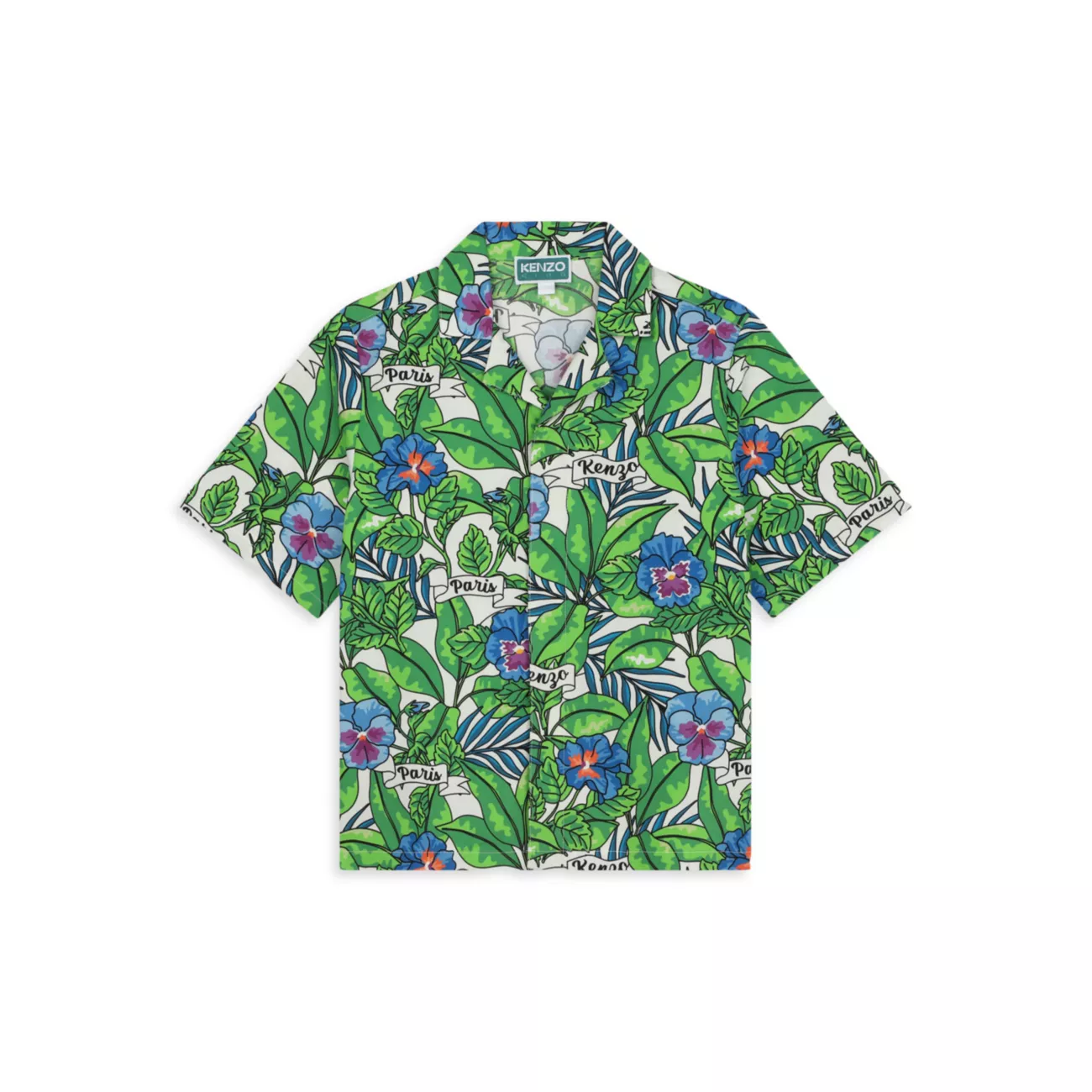 Little Boy's &amp; Boy's Floral Cotton Short-Sleeve Shirt KENZO