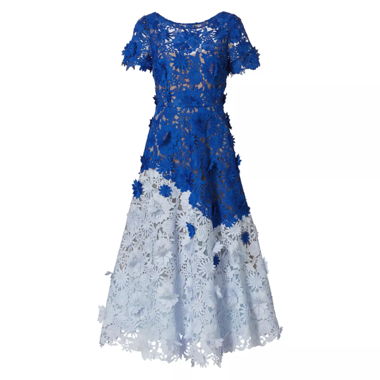 3D Guipure Lace Midi-Dress Marchesa Notte