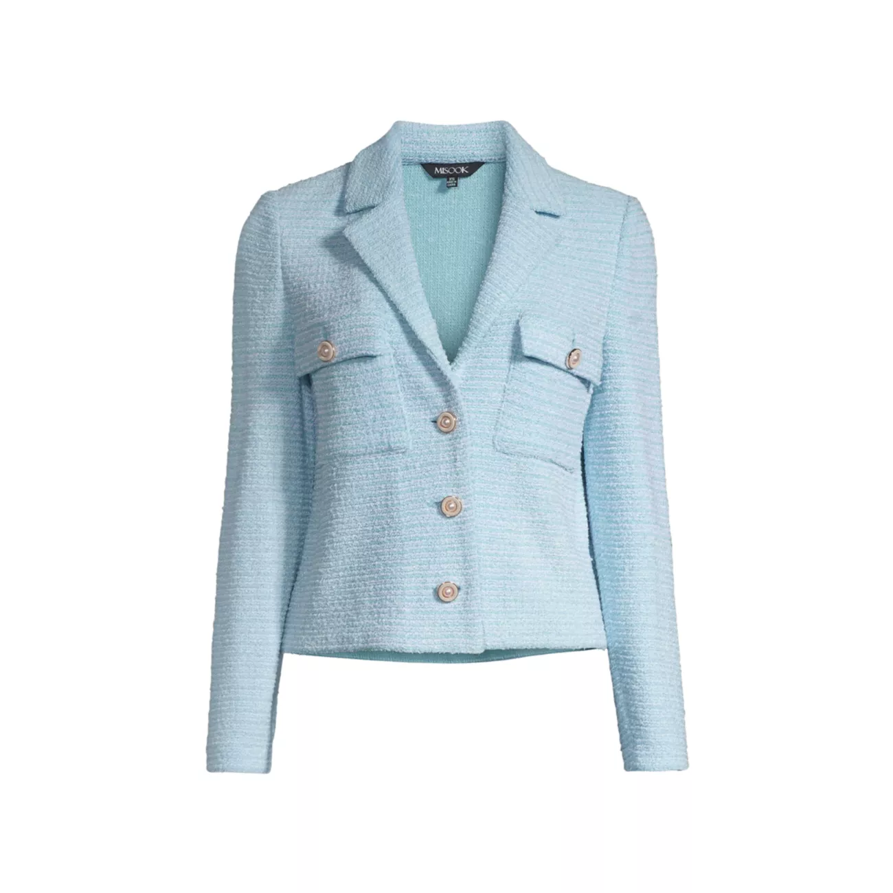 Button-Front Tweed Jacket Misook