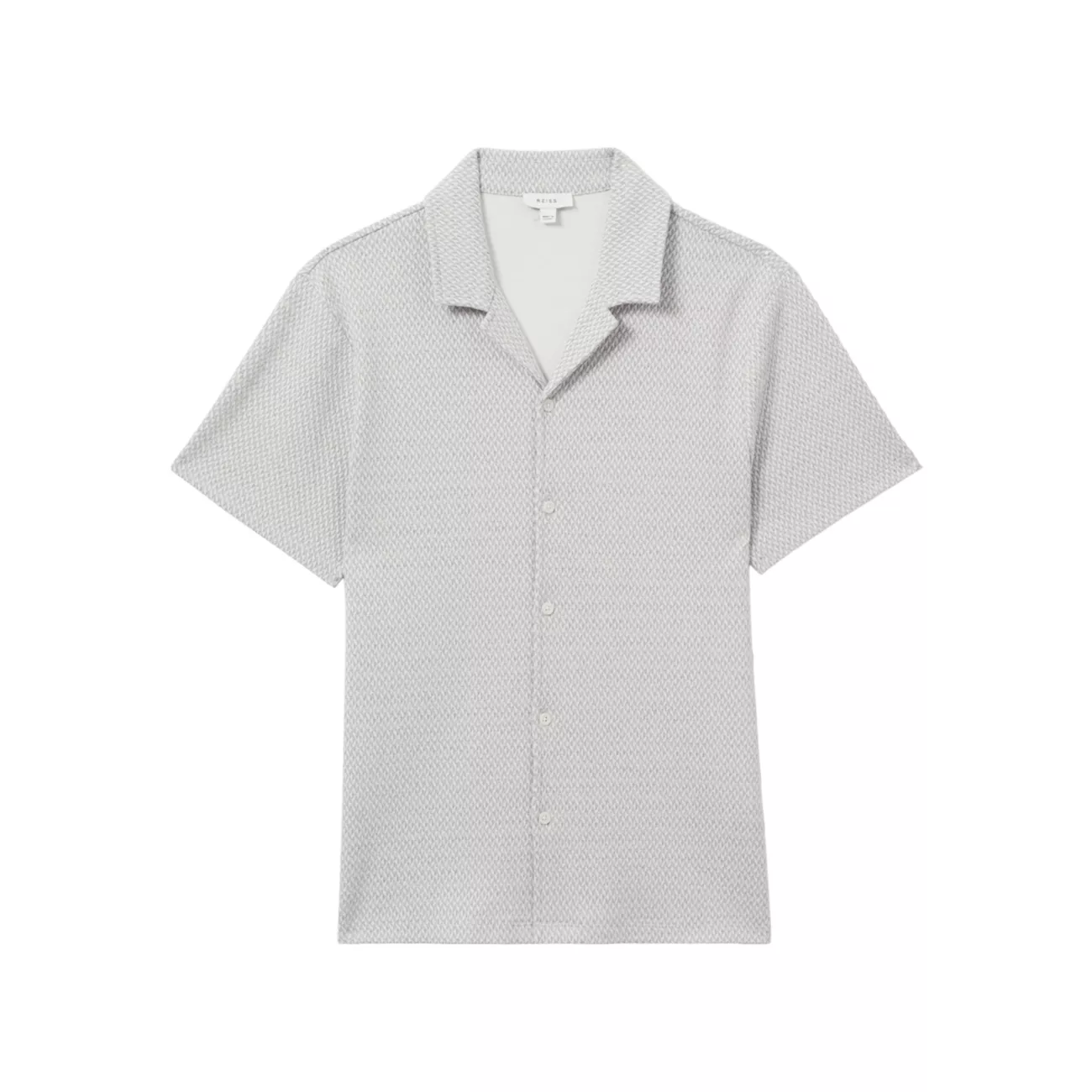 Brewer Geometric Cotton-Blend Short-Sleeve Shirt REISS
