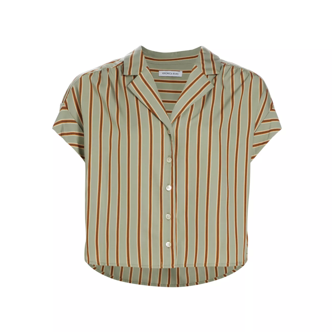 Kasa Striped Linen Crop Shirt VERONICA BEARD