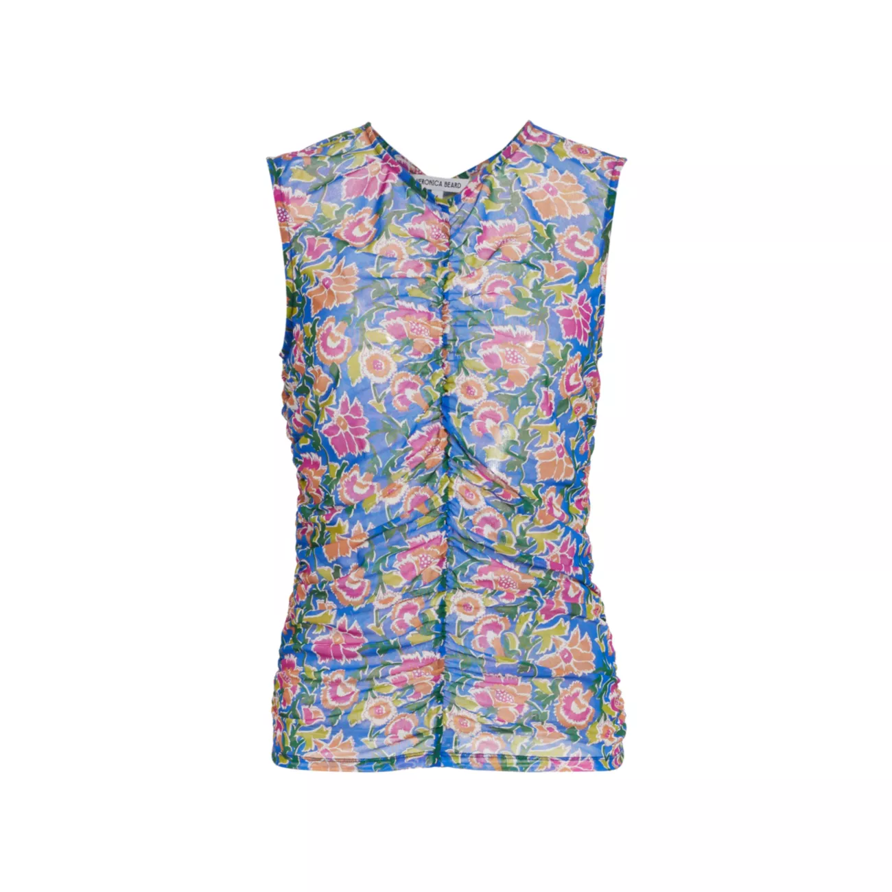 Tazmin Ruched Floral Mesh Top VERONICA BEARD