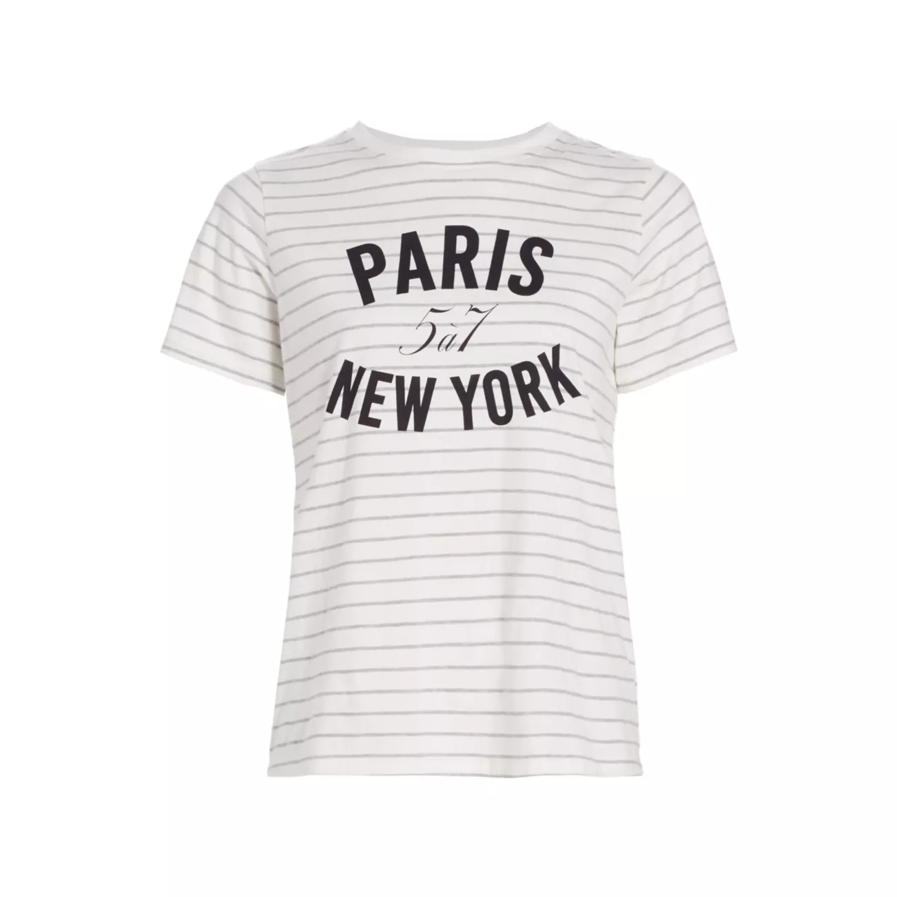 Melangé Stripe Paris New York T-Shirt Cinq a Sept