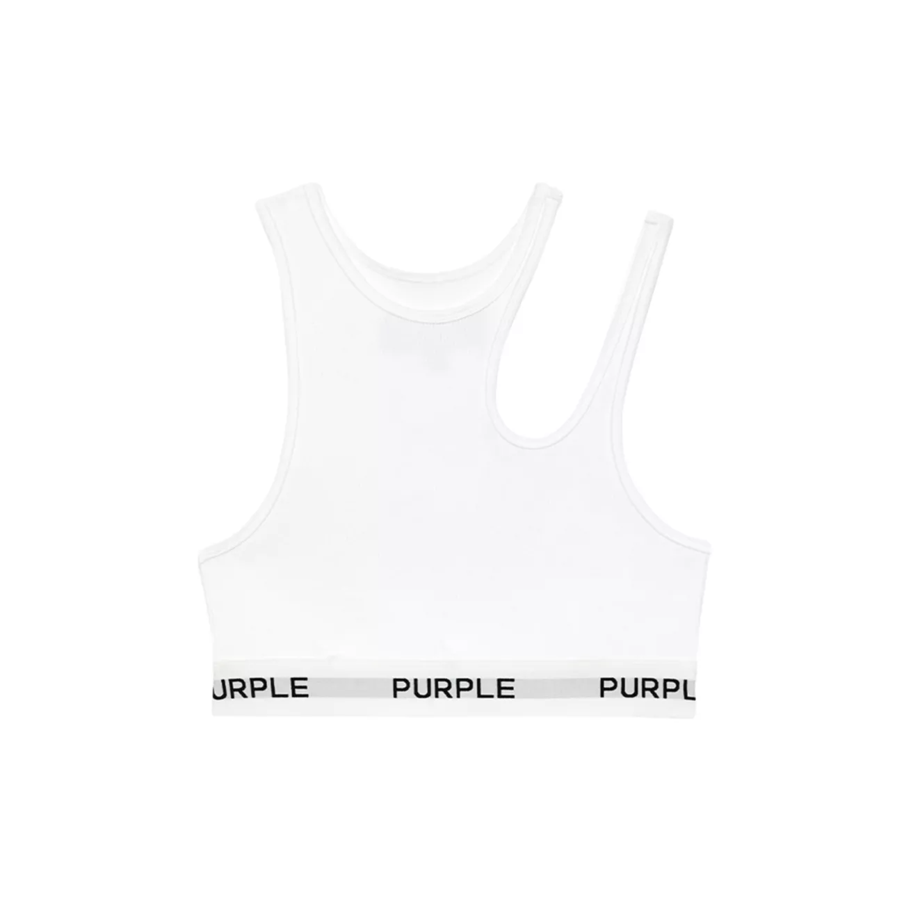 Rib-Knit Cut-Out Bralette Purple