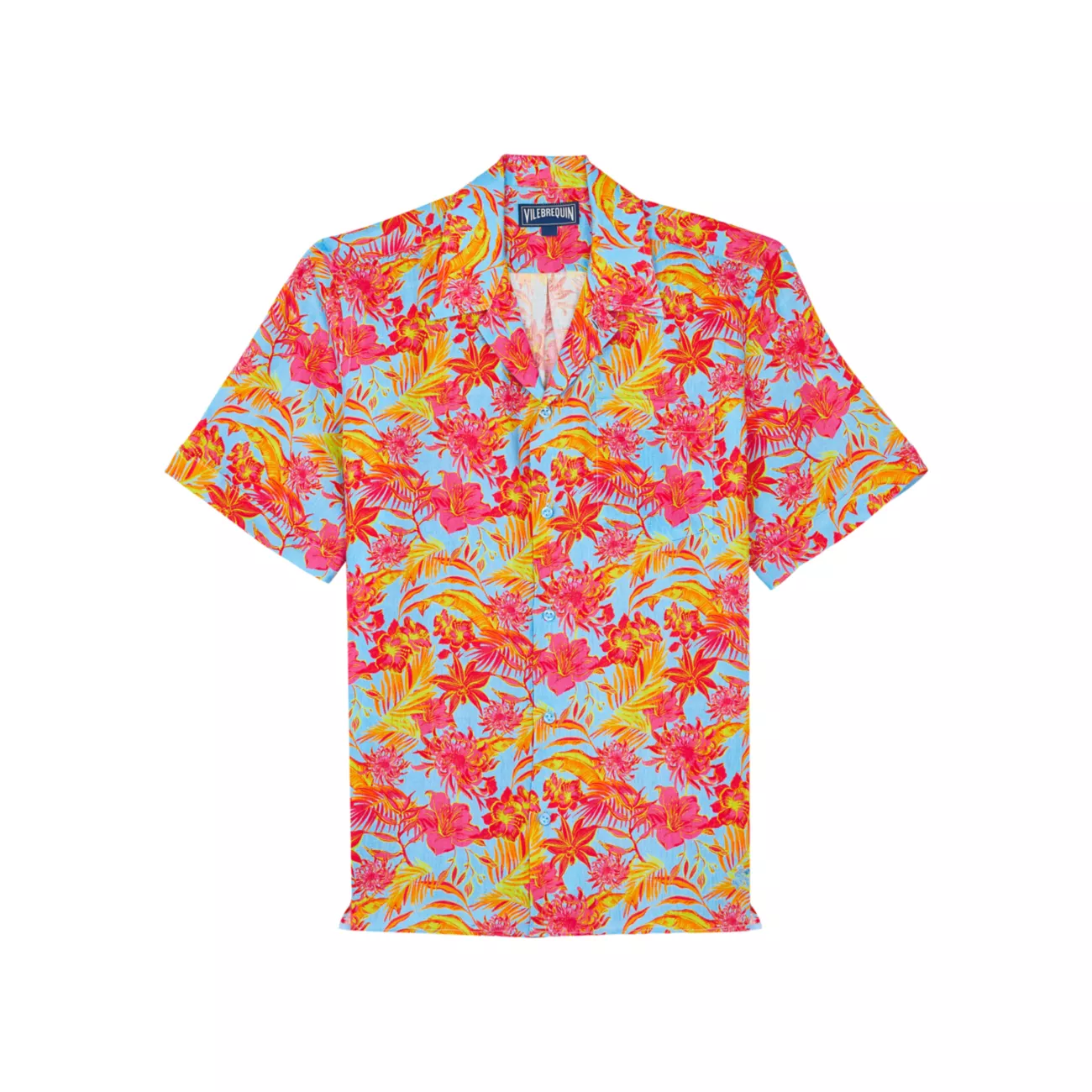 Tahiti Flower Linen Camp Shirt VILEBREQUIN
