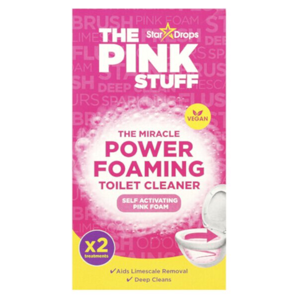 The Miracle Power Foaming Toilet Cleaner, 2 Sachets, 100 g Each The Pink Stuff