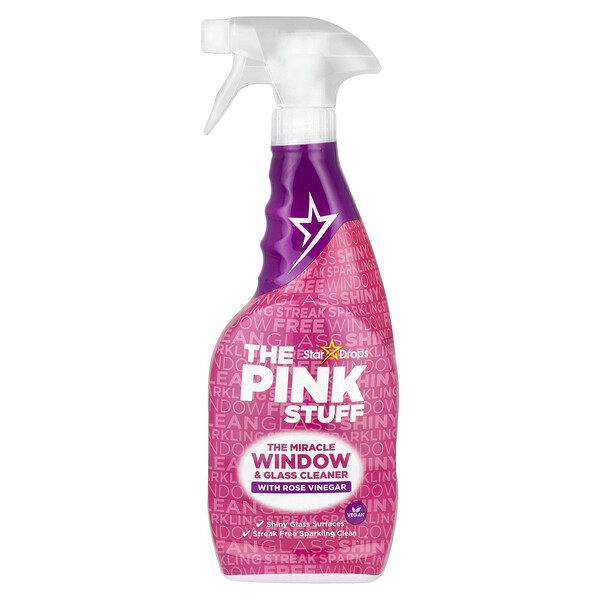 The Miracle Window & Glass Cleaner with Rose Vinegar, 25.4 fl oz (750 ml) The Pink Stuff