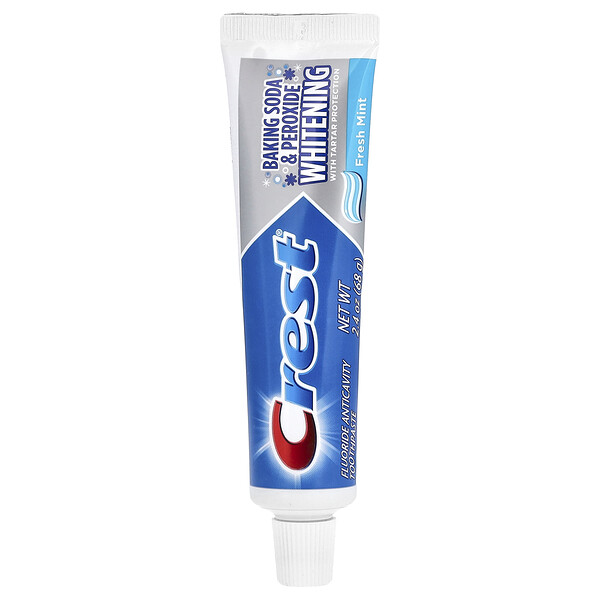 Baking Soda & Peroxide Whitening Fluoride Toothpaste, Fresh Mint, 2.4 oz (68 g) Crest