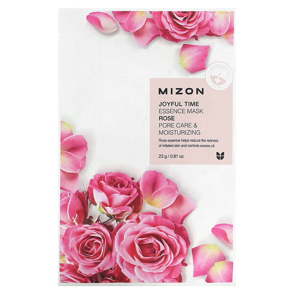Joyful Time Essence Beauty Mask, Rose, 1 Sheet, 0.81 oz (23 g) Mizon