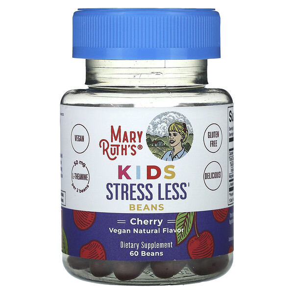 Kids, Stress Less Beans, Cherry, 60 Beans MaryRuth's
