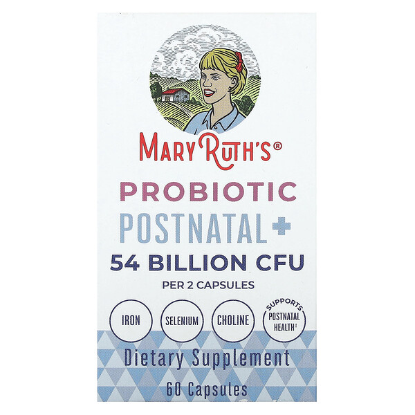 Probiotic Postnatal+, 54 Billion CFU, 60 Capsules (27 Billion CFU per Capsule) MaryRuth's
