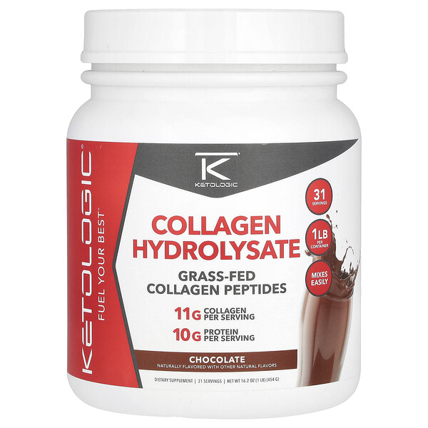Collagen Hydrolysate, Chocolate, 16.2 oz (454 g) KetoLogic