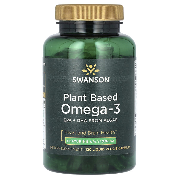 Plant Based Omega-3, 120 Liquid Veggie Capsules Swanson