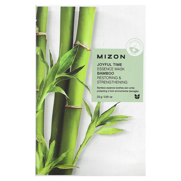 Joyful Time Essence Beauty Mask, Bamboo, 1 Sheet, 0.81 oz (23 g) Mizon