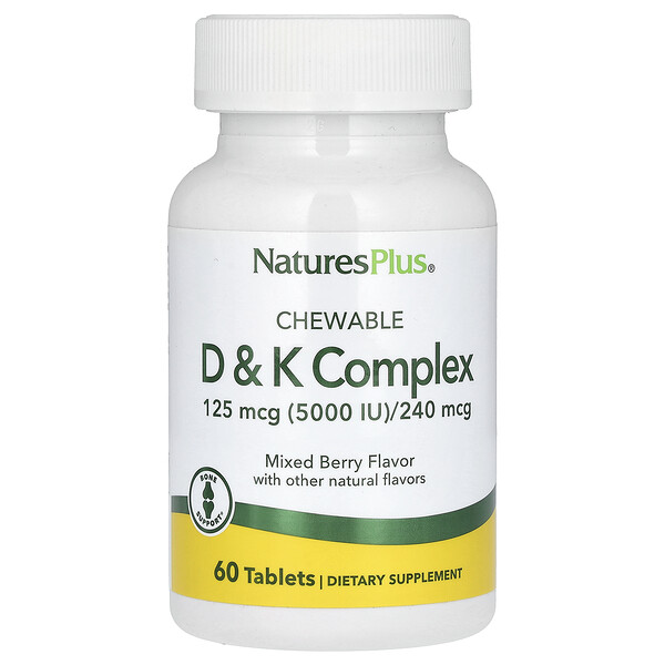 Chewable D & K Complex, Mixed Berry, 60 Tablets NaturesPlus