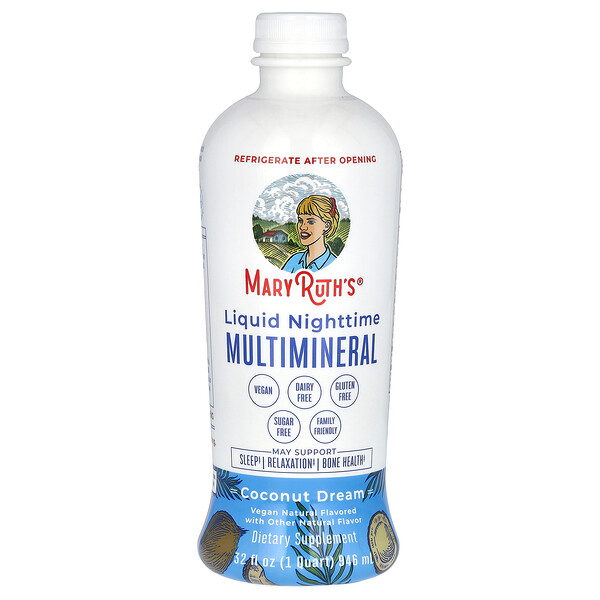 Liquid Nighttime Multimineral, Coconut Dream, 32 fl oz (946 ml) MaryRuth's