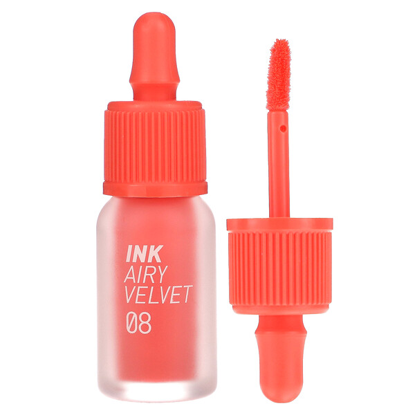Ink Airy Velvet Lip Tint, 08 Pretty Orange Pink, 0.14 oz (4 g) Peripera