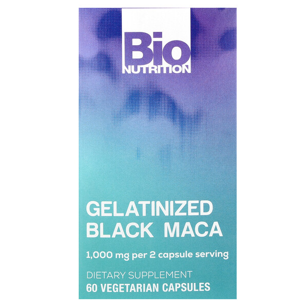 Gelatinized Black Maca, 1,000 mg, 60 Vegetarian Capsules (500 mg per Capsule) Bio Nutrition