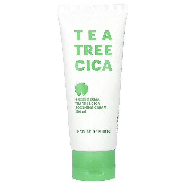 Green Derma Tea Tree Cica, Soothing Cream, 3.38 fl oz (100 ml) Nature Republic