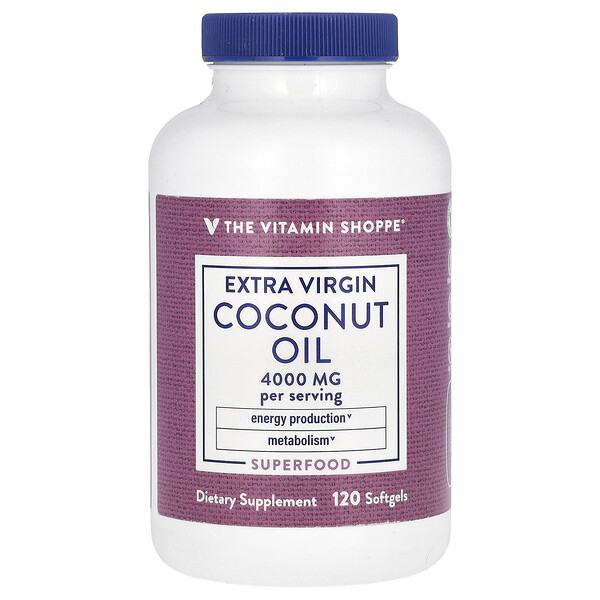 Extra Virgin Coconut Oil, 4,000 mg, 120 Softgels (1,000 mg per Softgel) The Vitamin Shoppe